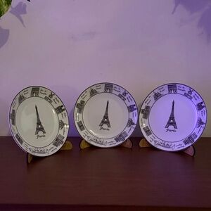 222 Fifth Around the City NEW YORK 6.5" Dessert Appetizer Plate Set of 3 Plates